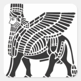 Assyrian Lamassu Quadratischer Aufkleber