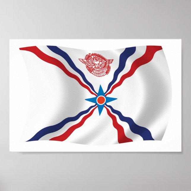 Assyrian Nation Flag Poster Print (Vorne)