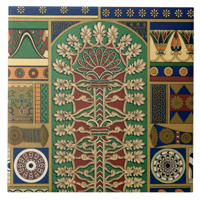 Assyrian Retro Pattern Fliese (Vorderseite)