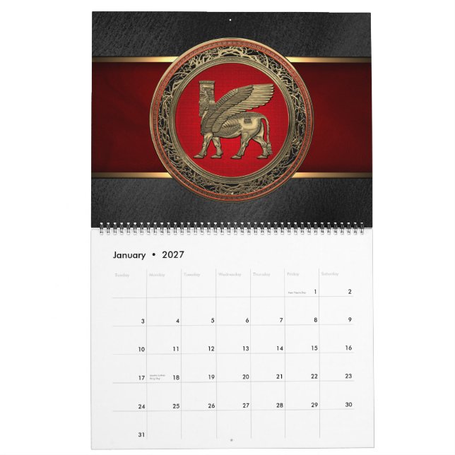 Assyrian Winged Bull - Gold Lamassu Kalender (Jan 2027)