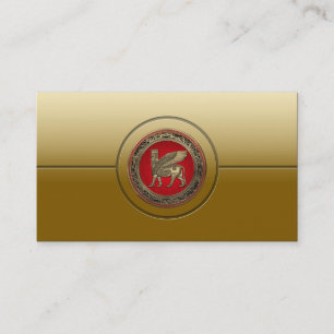 Assyrian Winged Bull - Gold Lamassu Visitenkarte