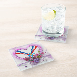 Assyrianer Herzglas-Untersetzer Glasuntersetzer