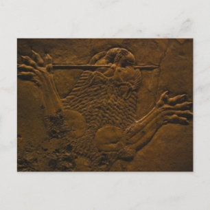 Assyrianer Steinrelief in nördlicher Mesopotamie Postkarte