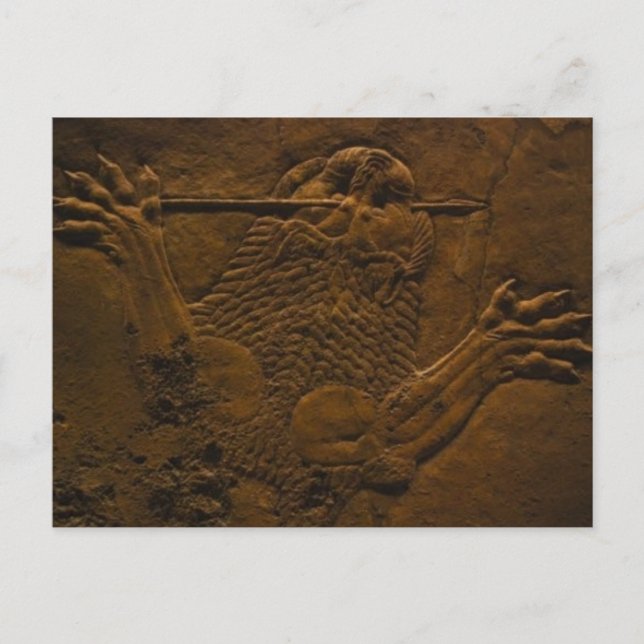 Assyrianer Steinrelief in nördlicher Mesopotamie Postkarte (Vorderseite)