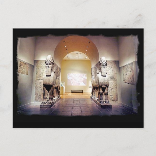 assyrianische 2 Bullen Postkarte (Vorderseite)