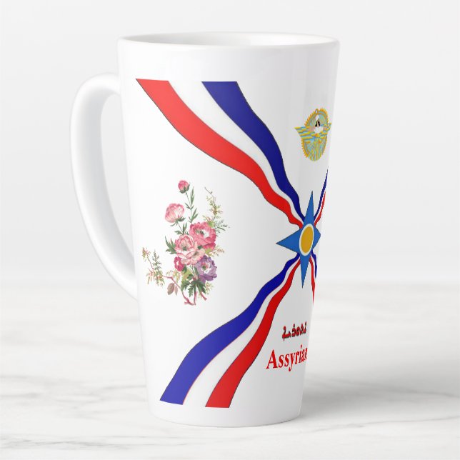 Assyrianische Flag Latte-Tasse Milchtasse (Linke Ecke)