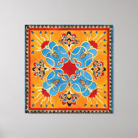 Assyrianische Ornamente Print Leinwand Art