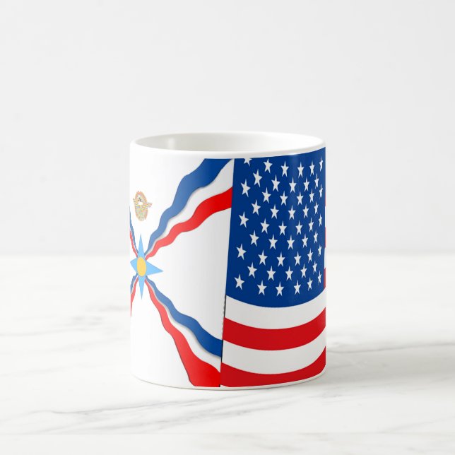 Assyrianische Tasse der amerikanischen Flaggen (Mittel)