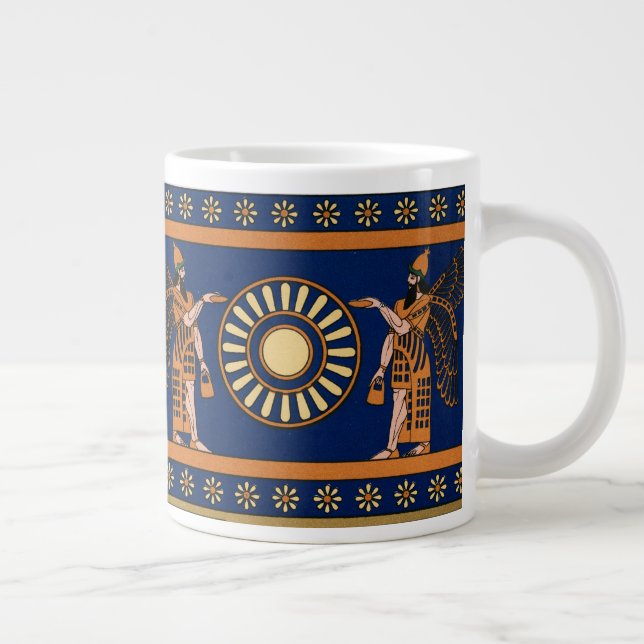 Assyrianisches Retromuster Jumbo-Tasse (Rechts)