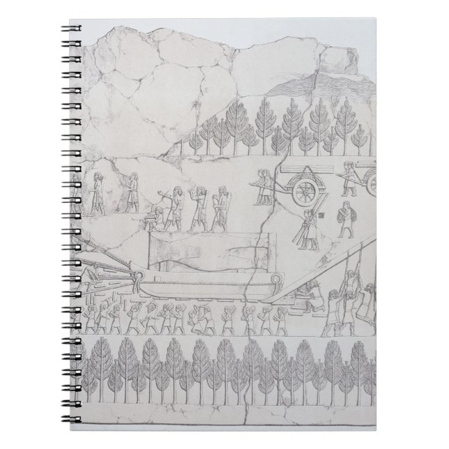 Assyrians, die bewegen einen Winged Stier auf Notizblock (Vorderseite)