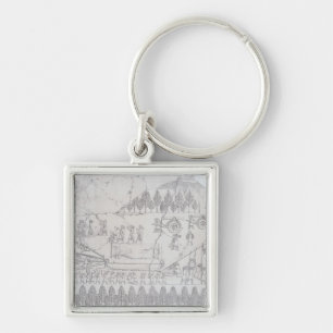 Assyrians, die bewegen einen Winged Stier auf Schlüsselanhänger