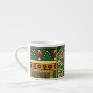 Assyrische Blumenornamentik Farbige Muster Espressotasse