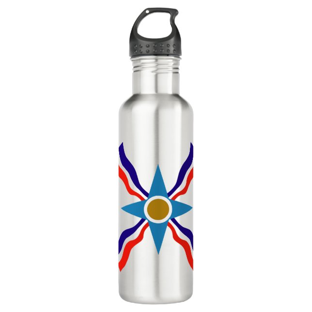 Assyrische Flagge - Ata d'Ator Stainless Steel Fla Edelstahlflasche (Vorderseite)