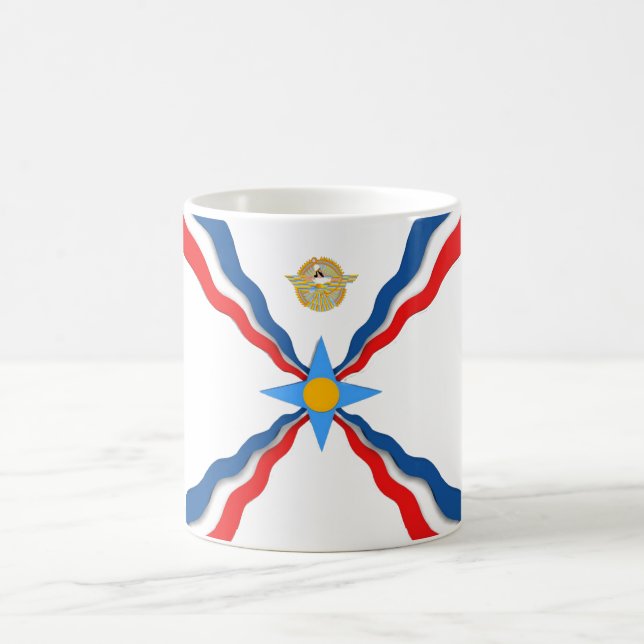 Assyrische Flagge Kaffeetasse (Mittel)