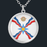 Assyrische Flagge Versilberte Kette<br><div class="desc">Assyrische Kunstwerke</div>