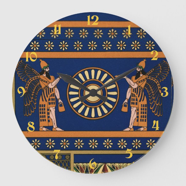 Assyrische Gottheit, Apkallu oder geflügeltes Geni Große Wanduhr (Vorderseite)