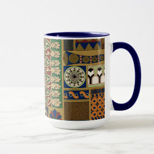 Assyrische Vintage Kunstvolle Blumenmuster Tasse