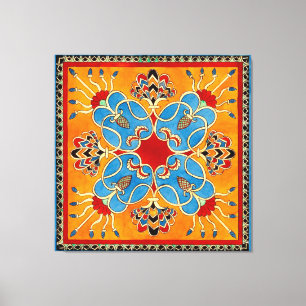 Assyrischer Ornament-Druck auf Leinwand