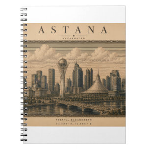Astana Vintage Travel City Design Notizblock
