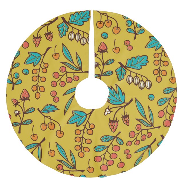 Äste, nahtlose Natur. Polyester Weihnachtsbaumdecke (Vorderseite)