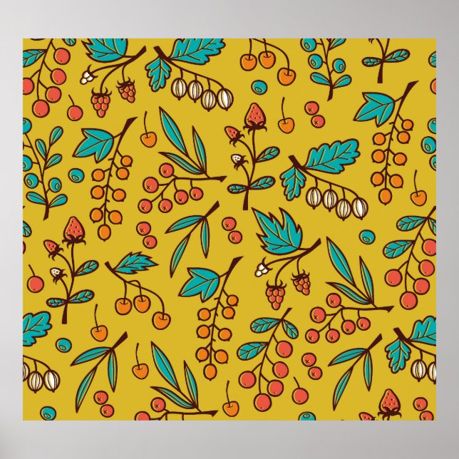 Äste, nahtlose Natur. Poster (Vorne)