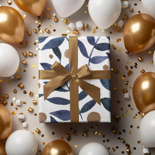 Äste und Beeren mit Aquarellfarben - Indigo und Be Geschenkpapier Set