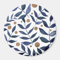 Äste und Beeren mit Aquarellfarben - Indigo und Be