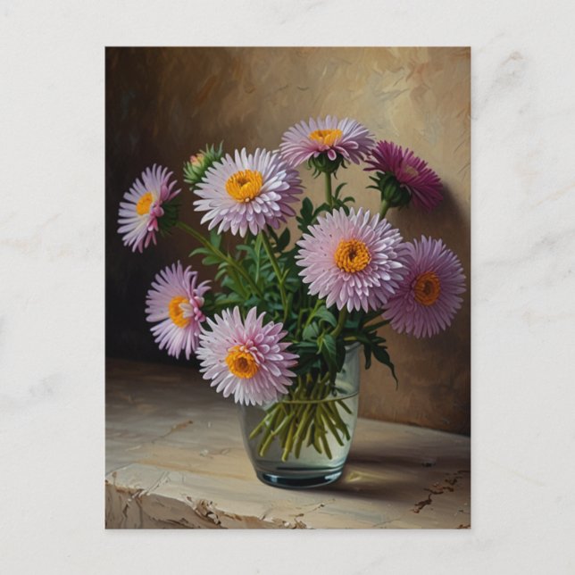 Aster-Blume Postkarte (Vorderseite)