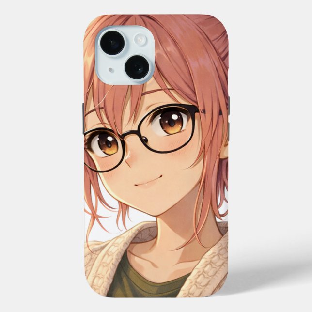 Aster™ Cute Aesthetic Girl iPhone 15 Case Cozy Vib (Rückseite)