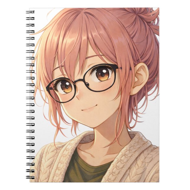 Aster™ Cute Aesthetic Girl Spiral Notebook Cozy Vi Notizblock (Vorderseite)
