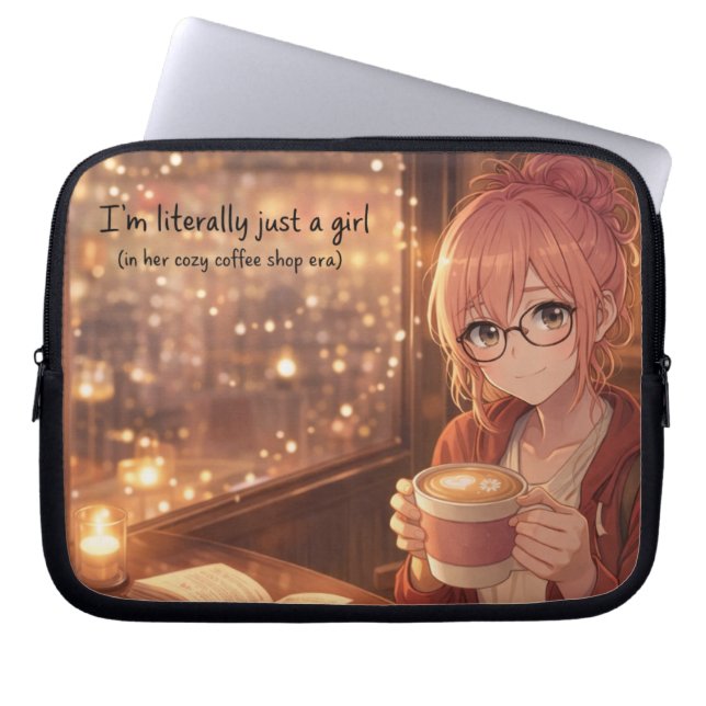 Aster™ I'm Just a Girl Laptop Sleeve Cute Aestheti (Vorderseite)