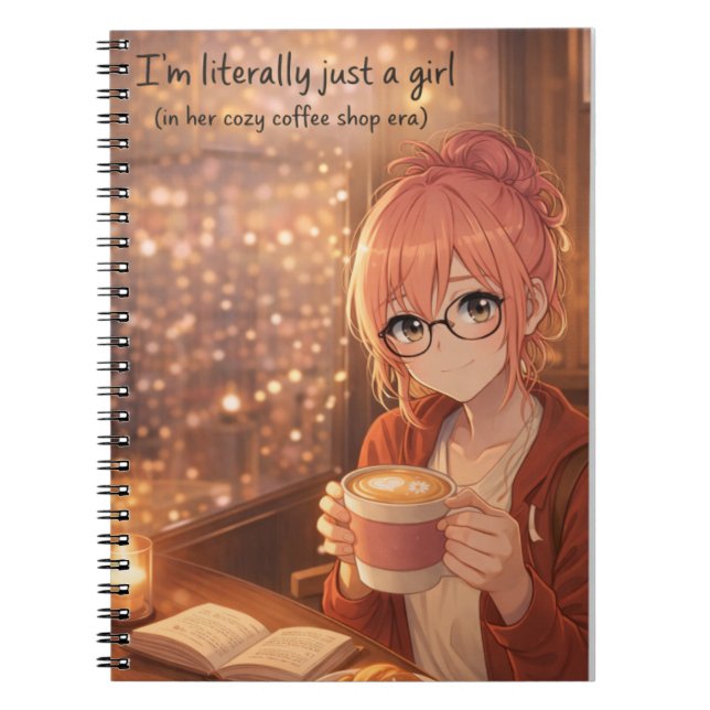 Aster™ I'm Just a Girl Spiral Notebook Cute Aesthe Notizblock (Vorderseite)