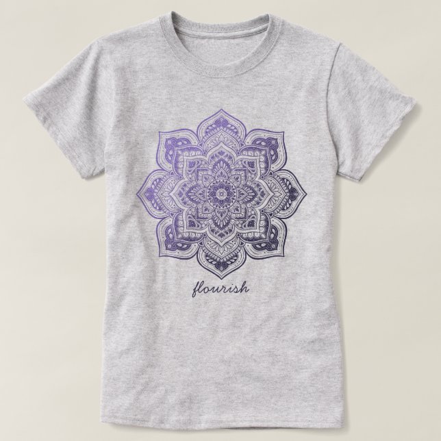 Aster Mandala Personalisiertes T-Shirt (Design vorne)