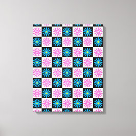 Aster Pink Blue Floral Abstrakt Leinwanddruck