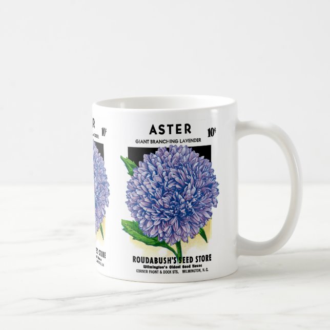 Aster-Samenpaket im Vintage-Stil Kaffeetasse (Rechts)