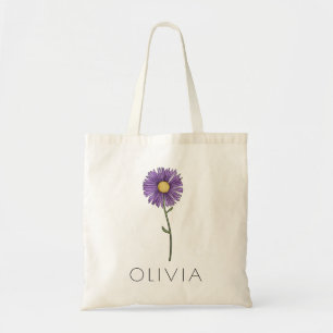 ASTER September Birth Blume Individuelle Name Tragetasche