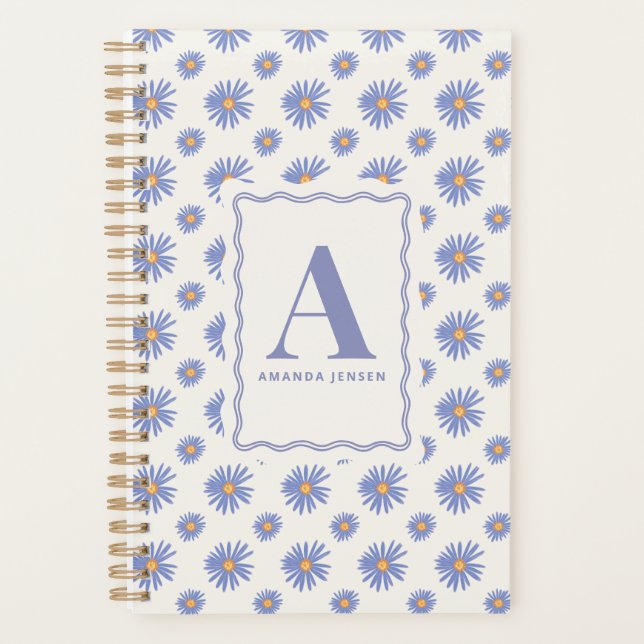Aster Wildblumen Florale Personalisierte  Planer (Vorderseite)