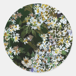ASTERBLUMEN RUNDER AUFKLEBER