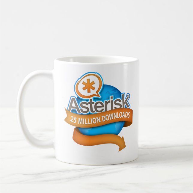 Asterisk 25 Millionen Downloads Tasse (Links)