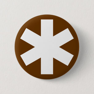 Asterisk - Brown Button
