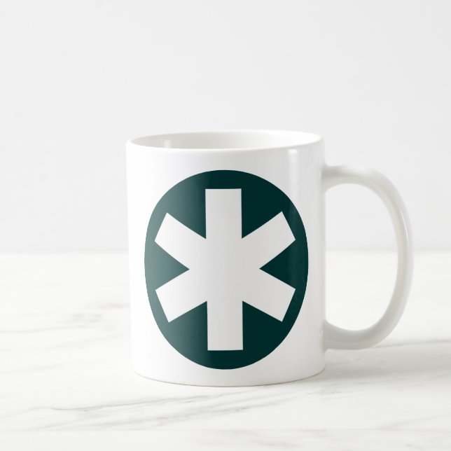 Asterisk - Dunkelgrün Kaffeetasse (Rechts)