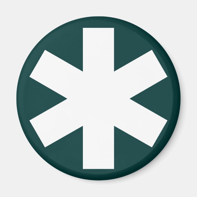 Asterisk - Dunkelgrün Magnet (Vorne)