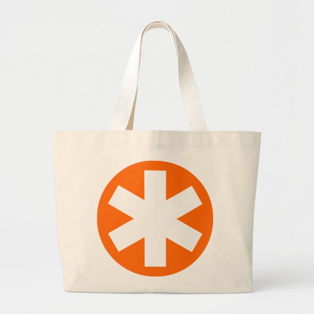 Asterisk - Orange Jumbo Stoffbeutel (Vorne)