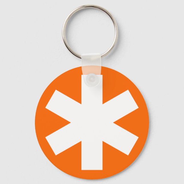 Asterisk - Orange Schlüsselanhänger (Vorderseite)