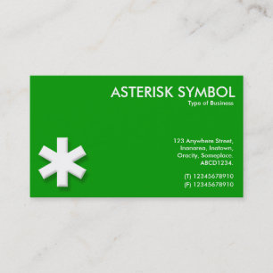 Asterisk Symbol - grün Visitenkarte