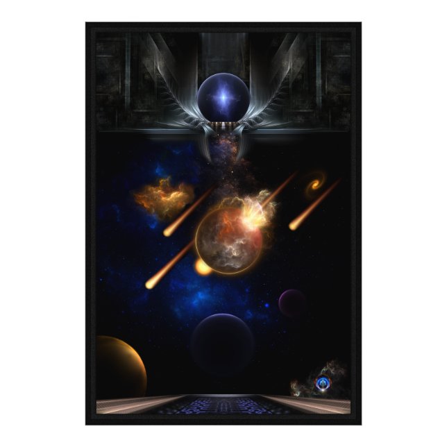 Asteroid Apokalypse Fraktal Art Spacescape Fotodruck (Vorne)