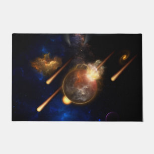 Asteroid Apokalypse Fraktal Art Spacescape Fußmatte