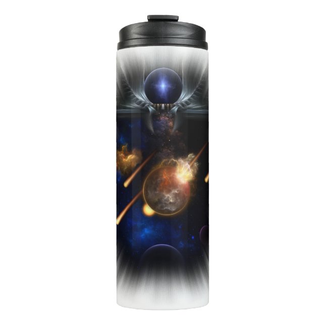 Asteroid Apokalypse Fraktal Art Spacescape Thermosbecher (Vorderseite)