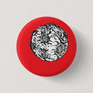 Asteroid auf rotem Hintergrund Button