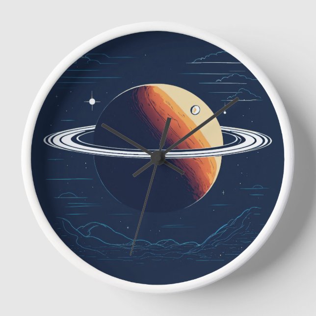 Asteroid Belt Odyssey Wall Clock Uhr (Vorderseite)